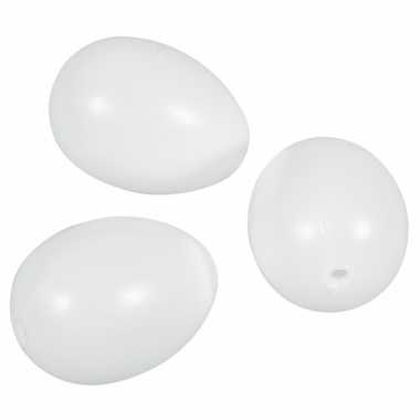 4 witte nep eieren plastic 10 cm