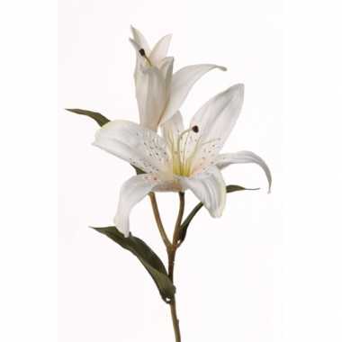 Afgeprijsde 8x witte lelies nep bloemen 77 cm