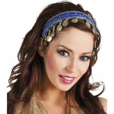 Afgeprijsde carnaval esmeralda buikdanseres hoofdband kobalt blauw vo