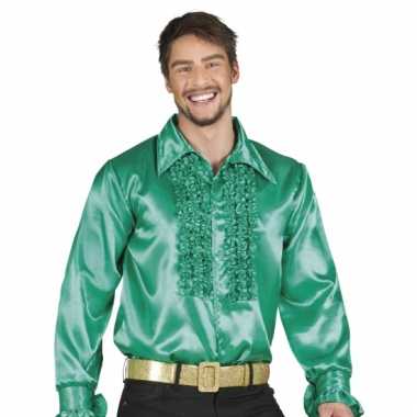 Afgeprijsde groene disco blouse voor heren