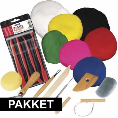 Afgeprijsde klei hobby pakket groot inclusief gereedschap