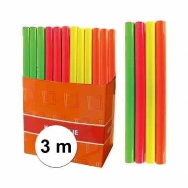 Afgeprijsde neon oranje folie inpakpapier voor boeken 3 meter