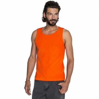 Afgeprijsde oranje basic tops/hemden voor heren