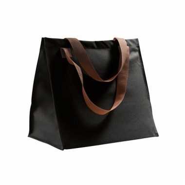Afgeprijsde shopping bag zwart 34 cm
