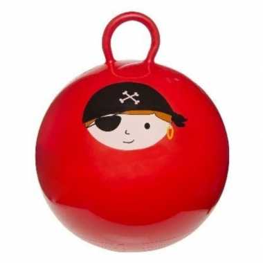 Afgeprijsde skippybal rood met piraat 45 cm voor jongens