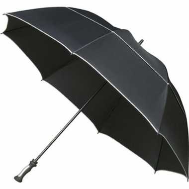 Afgeprijsde zwarte windproof paraplu 140 cm