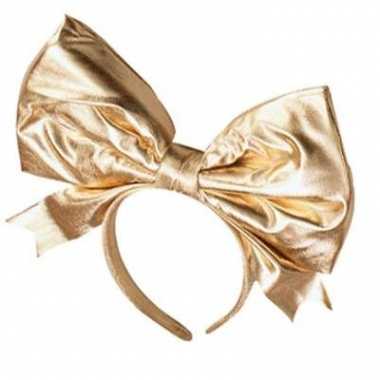 Diadeem met reuze strik goud