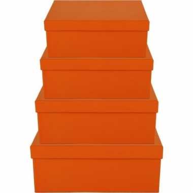 Etalage versiering oranje cadeauverpakking doosje 15 cm