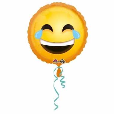 Folie ballonnen smiley huilen van het lachen 43 cm