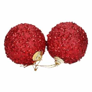 Kerstversiering rode kerstballen
