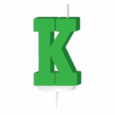 Letter kaarsen groen k