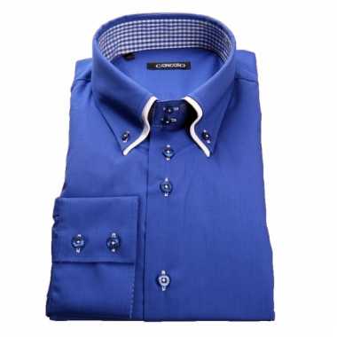 Luxe overhemd blauw giovanni capraro