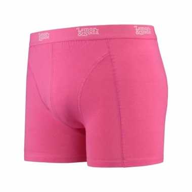 Mannen boxer fuchsia roze gekleurd katoen l&s