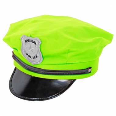Neon groene politie cap