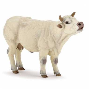 Plastic dieren witte charolais koeien 14 cm