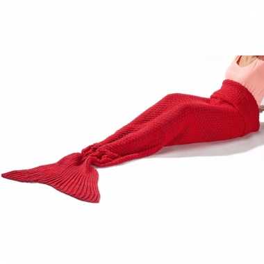 Rode zeemeerminnetjes staart/vin 180 x 90 cm voor dames/meisjes