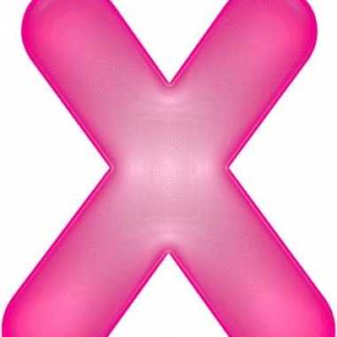 Roze opblaasbare letter x