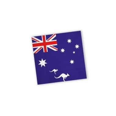 Servetten met vlag van australie 20x