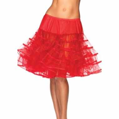 Verkleed lange petticoat rood voor dames
