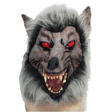 Weerwolf dierenmasker met rode ogen