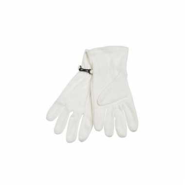 Witte fleece handschoenen voor dames en heren