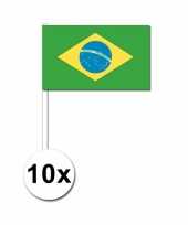 10 zwaaivlaggetjes braziliaanse vlag