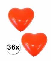 36 ballonnen in hartjes vorm rood