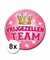 8 vrijgezellen team xxl roze buttons