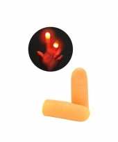 Afgeprijsde 1 x 2 stuks glow lichtgevende vingerlampjes speelgoed