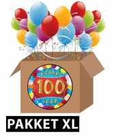 Afgeprijsde 100 jaar party artikelen pakket xl