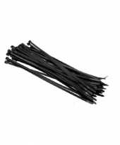 Afgeprijsde 100x kabelbinders tie wraps zwart 3 6 x 200 mm