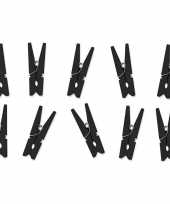 Afgeprijsde 10x feest decoratie mini zwarte gekleurde knijpers