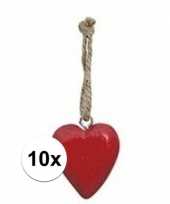 Afgeprijsde 10x rode hart hanger 5 cm 10119853