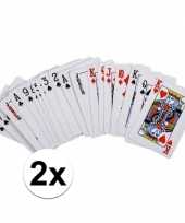 Afgeprijsde 2x stuks mini poker kaartspellen 6 cm