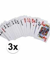 Afgeprijsde 3x stuks mini poker kaartspellen 6 cm