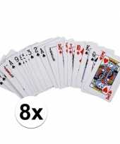 Afgeprijsde 8x stuks mini poker kaartspellen 6 cm