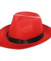 Afgeprijsde al capone hoed rood met zwart