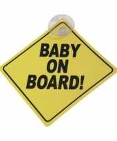 Afgeprijsde baby on board veiligheidsbord met zuignap 12 cm