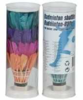 Afgeprijsde badminton set gekleurd shuttles