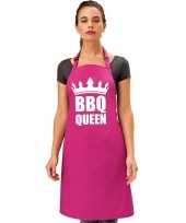 Afgeprijsde bbq queen barbecueschort keukenschort roze dames