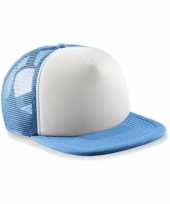 Afgeprijsde blauw witte vintage baseball cap voor kinderen