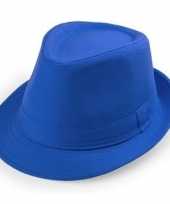 Afgeprijsde blauwe trilby hoedjes voor volwassenen