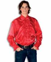 Afgeprijsde blouse rood met rouches heren