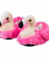 Afgeprijsde cadeau kinderslofjes pantoffels flamingo met anti slip zool voor kinderen