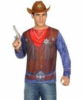 Afgeprijsde carnavalskleding sheriff cowboy shirt