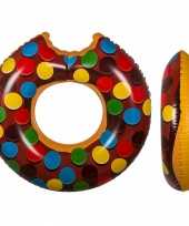 Afgeprijsde chocolade donut zwemband met spikkeltjes
