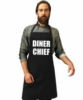 Afgeprijsde diner chief keukenschort zwart heren