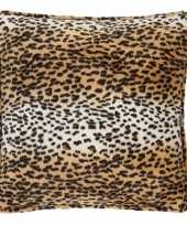 Afgeprijsde fluwelen kussen met luipaardprint 47 x 47 cm