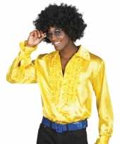 Afgeprijsde gele disco blouse voor heren