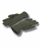 Afgeprijsde groene fleece winter handschoenen voor mannen en dames